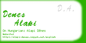 denes alapi business card