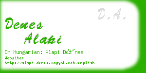 denes alapi business card